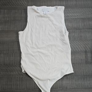 Off White Ribbed Bodysuit